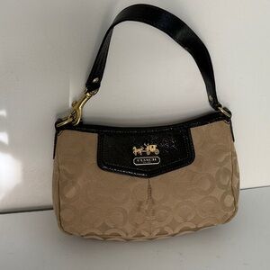 Coach Beige and Black Shoulder Bag